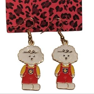 🐩🆕 Betsey Johnson Style - Dog Figurine Drop Earrings
